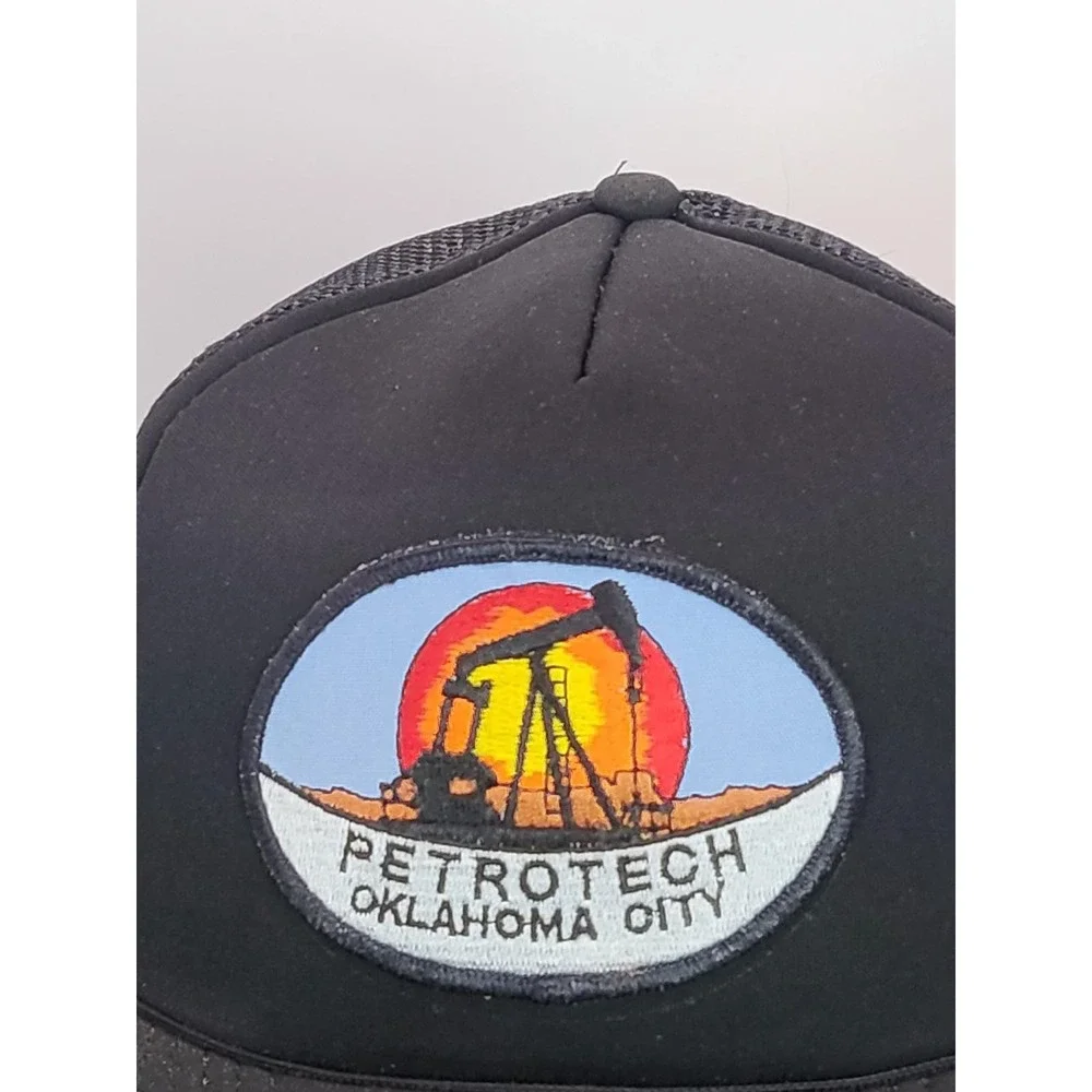 VTG Petrotech Oklahoma‎ City Trucker Hat Snapback Black Oilfield Petroleum Cap